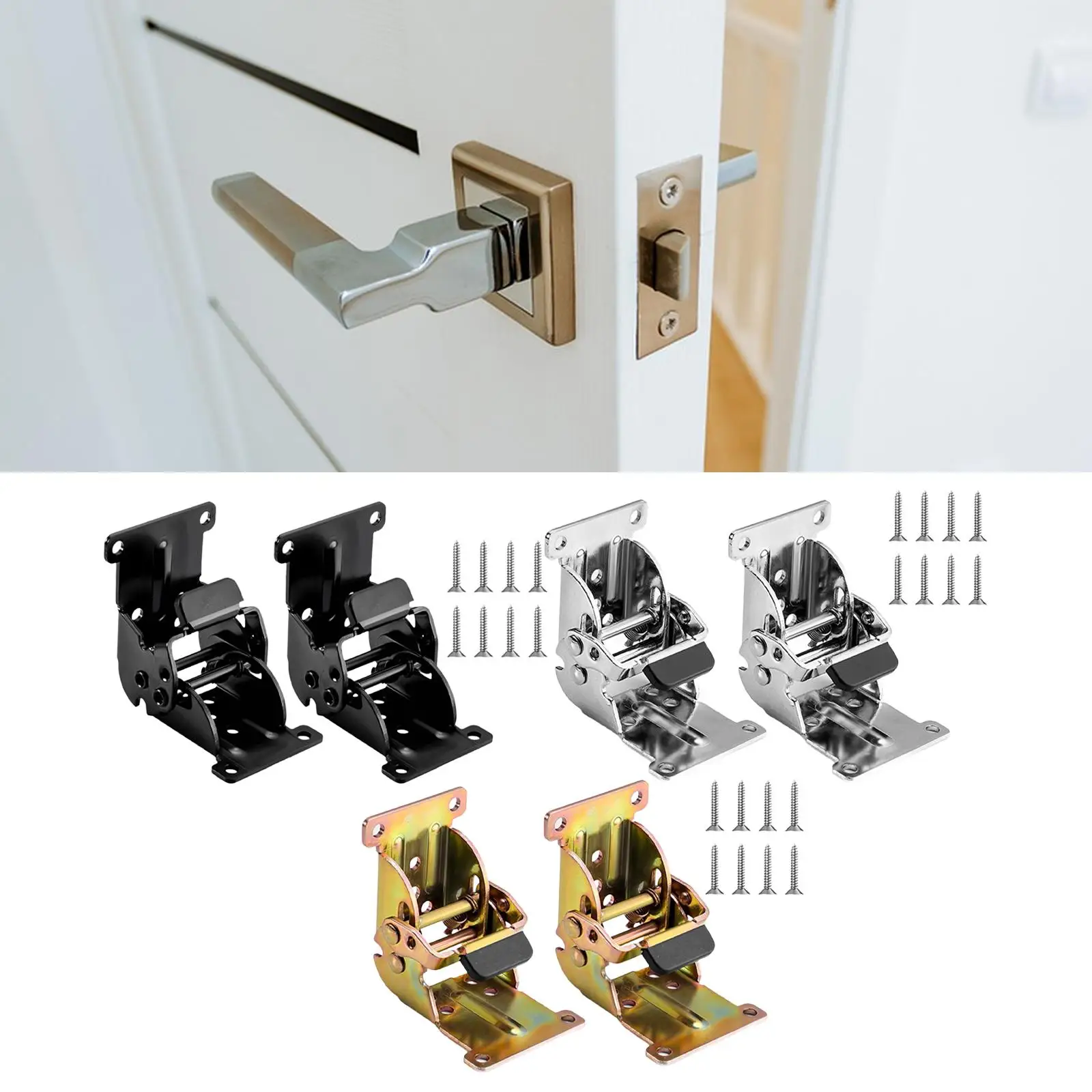 2 x Möbelbeinscharniere, zusammenklappbares Zubehör, 0–90–180 Grad, einfache Montage, multifunktionale Sperre, Verlängerungsunterstützung, selbstsichernd Image