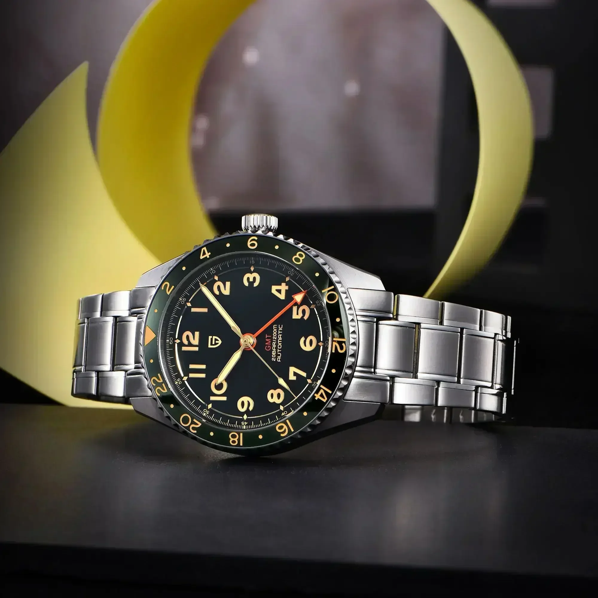 Pagani Design 2025 neue GMT Herren automatische mechanische Uhr 40 mm Saphir wasserdicht 20 Bar leuchtend Bwg-9 Reloj Homme Image