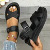 Neue Schwarze Offene spitze Flatform Keile Schuhe Frau Sommer Strand Sandalen Sexy Frauen Plus Größe