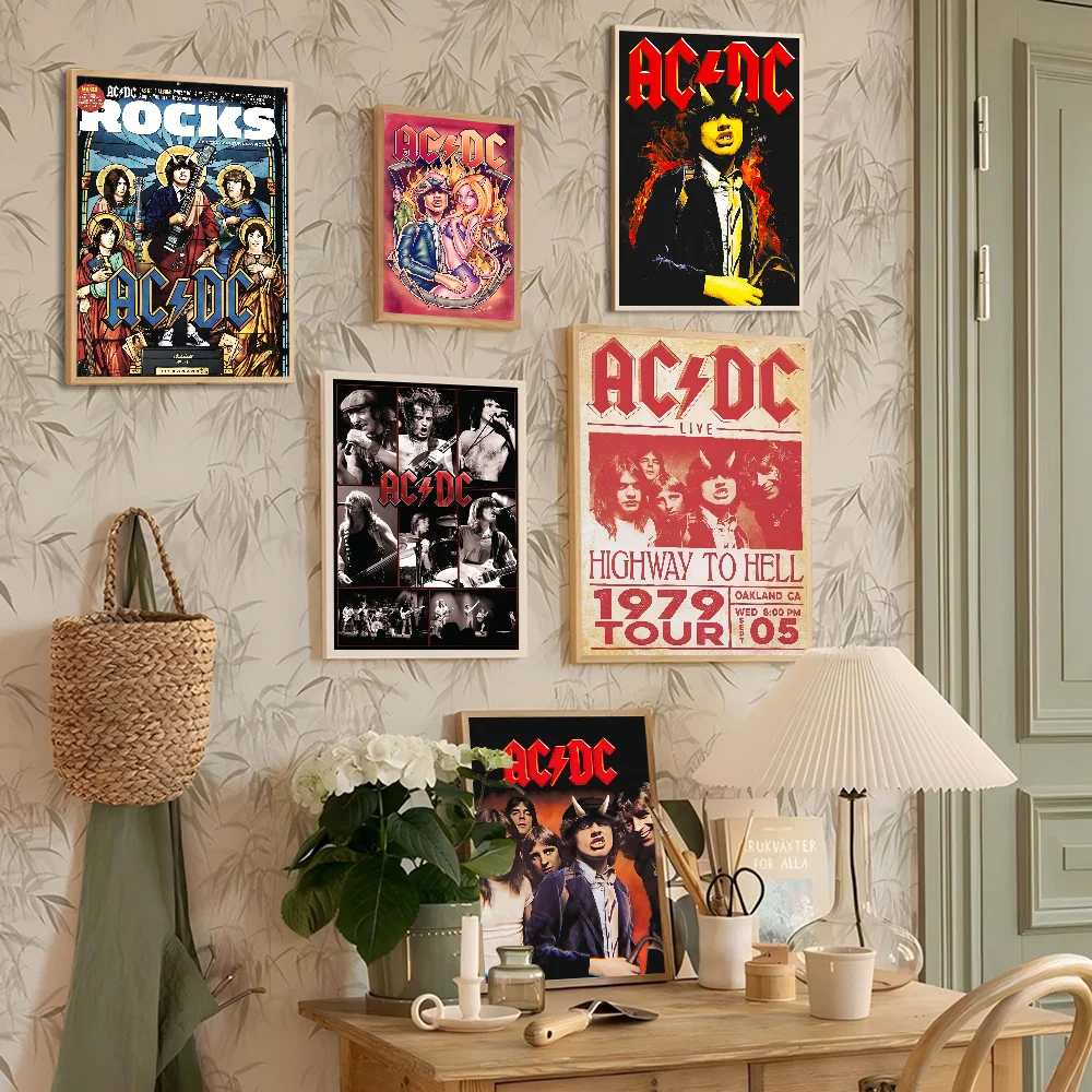 Rock Sänger A-AC D-DC Band Vintage Poster Sticky Vintage Room Home Bar Cafe Decor Kawaii Room Decor