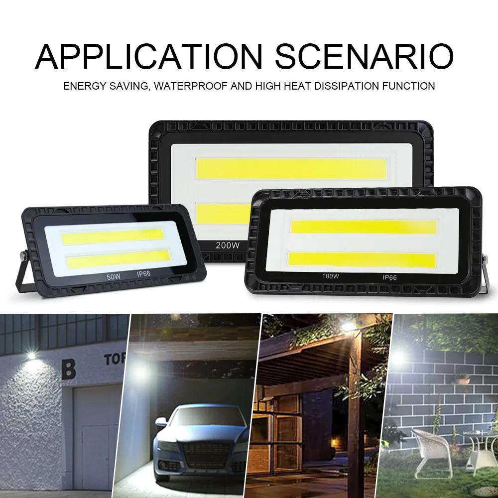 LED Flutlicht 50W 100W 200W AC 220V IP66 Wasserdichte Lampe Garten Außen Beleuchtung Projektor Landschaft scheinwerfer Wand Flutlicht