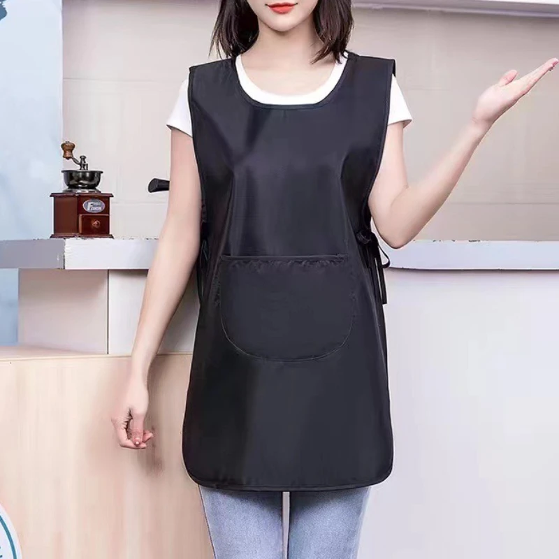 Mode Leinwand Küche Schürzen Für Frau Männer Chef Arbeit Schürze Für Grill Restaurant Bar Shop Cafés Schönheit Nägel Studios Uniform Image