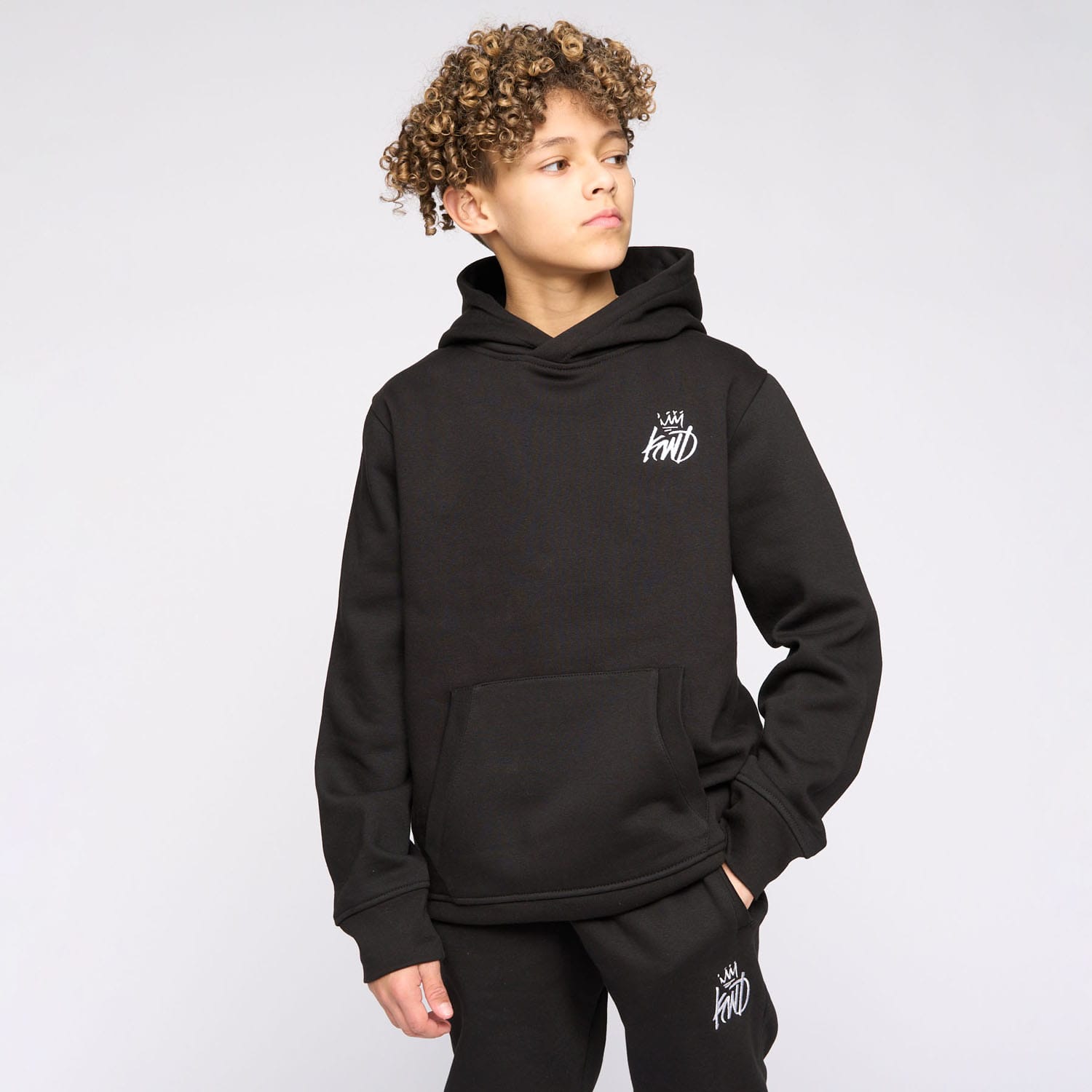 Kings Will Dream Boys Boy's Juniors Crosby 2.0 Hoodie in Black Cotton - Size 9-10Y | Kings Will Dream Sale | Discount Designer Brands