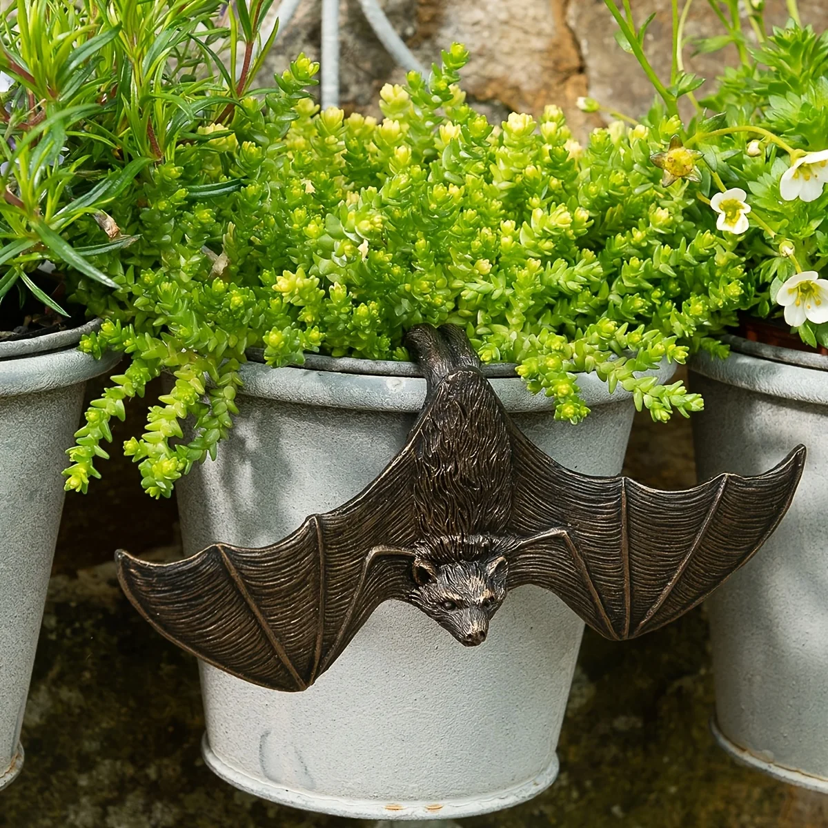 1pc ailes chauve-souris, Sculpture en résine décoration de jardin, décoration de statue extérieure pour jardin, pelouse et terrasse-cadeaux de vacances, décoration de chambre.