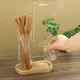Brûleur d'encens en bois massif, brûleur d'encens en caoutchouc et verre, brûleur d'encens Simple en