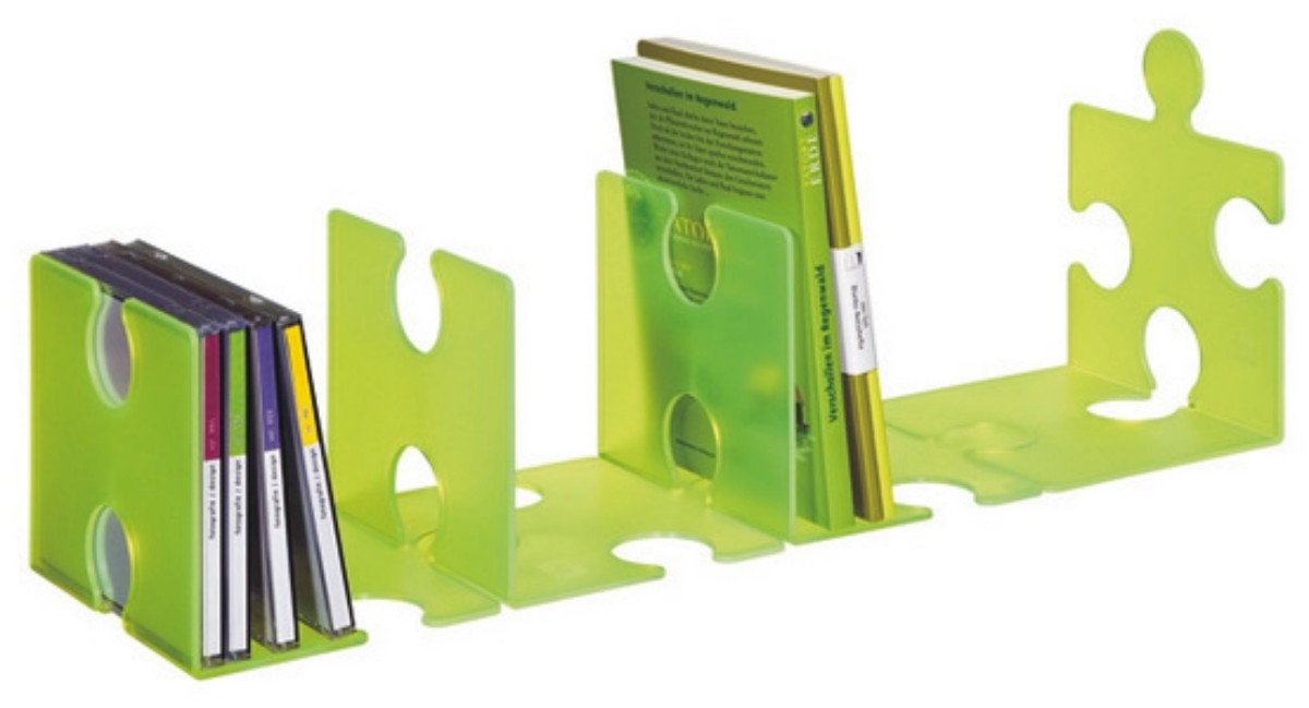 HAN CD/Buchstütze Puzzle im 2er-Pack transluzent grün Packung mit 5 Stück Image