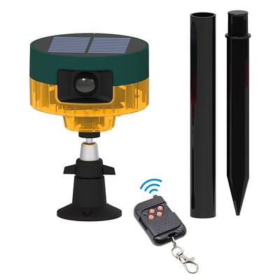 360° Solar Infrared Animal Repeller with Sound Light Alarm – Motion Sensor Wildlife Deterrent with Voice Broadcast Speaker