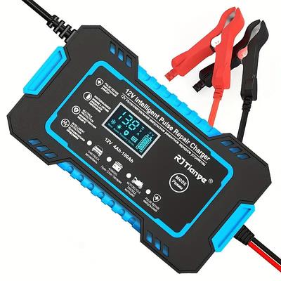 Intelligent 12V Car Battery Charger Maintainer - 6A Pulse Repair LCD Display AGM GEL SLA Wet Cell Temperature Compensation 4-100Ah Range
