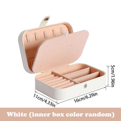 Double Layer Portable Jewelry Box Organizer for Earrings, Necklaces, Rings, Simple Elegant Travel Jewelry Case, Anti-Oxidation Storage Box for Women