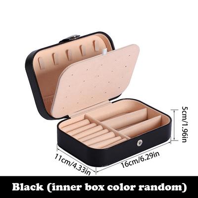 Double Layer Portable Jewelry Box Organizer for Earrings, Necklaces, Rings, Simple Elegant Travel Jewelry Case, Anti-Oxidation Storage Box for Women