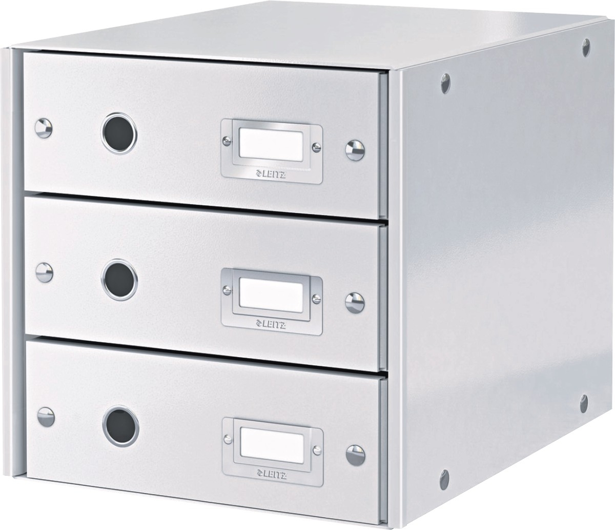 LEITZ Schubladenbox 3 Fächer Karton weiß Packung mit 3 Stück Image
