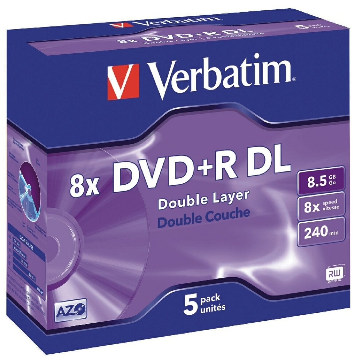 Verbatim DVD+R Double Layer 8x 8.5GB VE=20x5 Stück Image