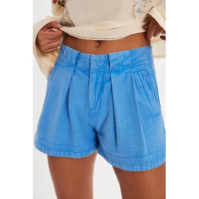 Rowan Pleated Chino Shorts at Free People in Blue Marina, Size: US 2