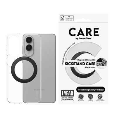 CARE BY PANZERGLASS Backcover "MagSafe Compatible Kickstand Case für Samsung Galaxy S25 Edge", schwarz, Samsung Galaxy S25 Edge, Hüllen, Backcover, Schutzhülle, Handyschutzhülle, Case, Schutzcase, stoßfest