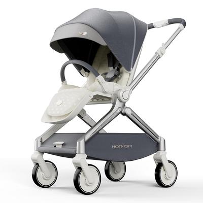 Hot Mom Deluxe Ultra-Light Baby Stroller with Intelligent Reversing Seat & Anti-Shock Tires for Newborns to Toddlers