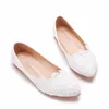 Plus Größe 35–43, elegante Spitzen-Hochzeitskleid-Schuhe für Damen, 2022, Sommer, spitze Zehen,