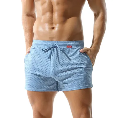 Männer Casual Strand Board Shorts Komfort Mittlere Länge Kordelzug Mesh Dünne Lose Tasche Elastische Sport Boxer Shorts Jugend Bein Trunks Image