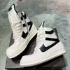 Ricks Genious High Top-Schuh aus weißem Leder, Geobasket Owens-Stiefel, Herrenschuhe,