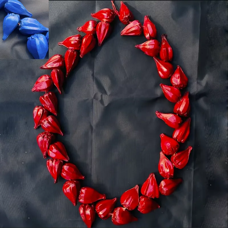 UlaFala Traditionelle römische Reigns Rote Halskette Herren Samoa Ula Fala Zeremonieller samoanischer Stammeshäuptling Formeller Anlass Accessoire Kranz Image