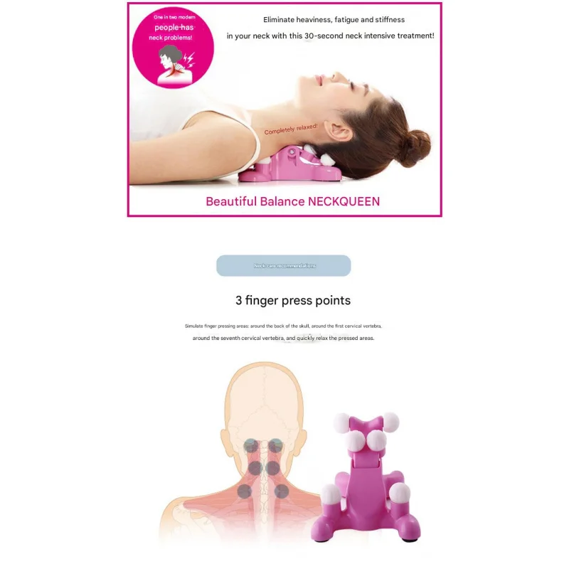 Manuelle Halswirbelsäule Brace Beruhigendes Gerät Nackenmassagegerät Simulation Shiatsu Silikon Halswirbelsäulenkorrektur Pflege Massagegerät Image