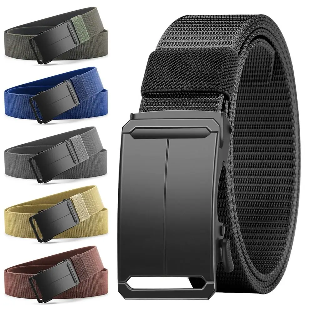 Fashion Luxury Brand Men Business Belt Casual Durable Metal Automatic Buckle Waistband Braided Belt