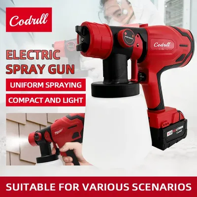 For Milwaukee 18V Battery Electric Spray Gun High Power Atomization Adjustable Shape 800ML Compact Paint Sprayer Airbrush Tool