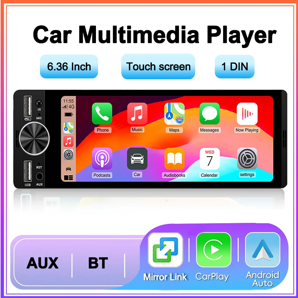 NEUE Auto Radio Carplay Android Auto MP5 Universal Auto Multimedia Player Autoradio HD Touchscreen FM Bluetooth Kamera AUX Image