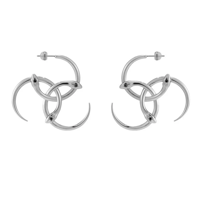 Übertreiben Punk HipHop Serpentine Wicklung Big Hoop Ohrring Anhänger Gothic Ohrringe Hip Hop Eardrop Unisex Party Schmuck Geschenk