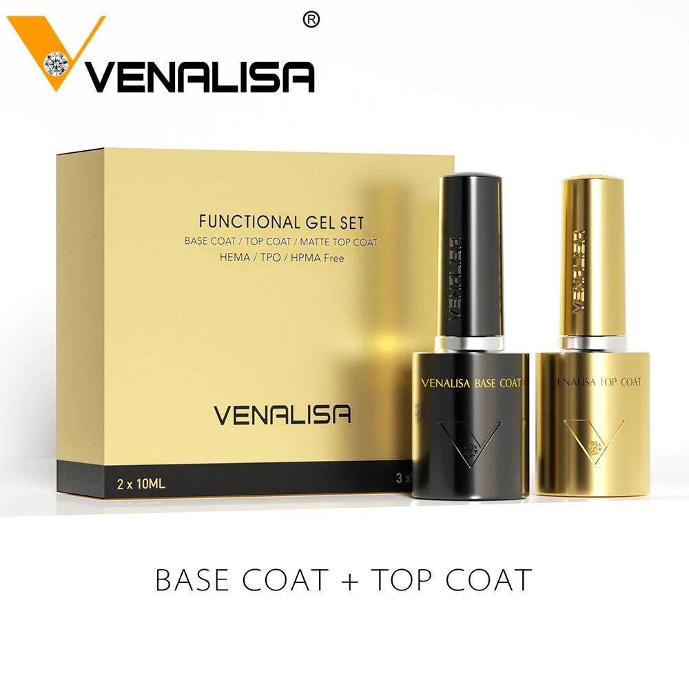 Venalisa 10 ml 1/2/3 Stück Kit Nagelgelpoliermittel Hema/TPO Free Base Ultra Tempered Long Wear Matte Top Coat Top Gel Lack UV LED Gel Image