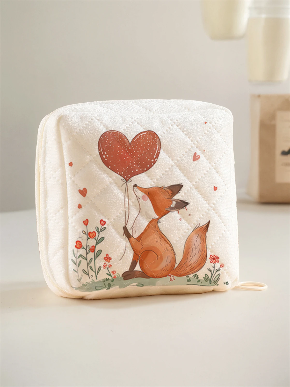 1 tragbare Damenbinden-Aufbewahrungstasche, hergestellt aus Algenschildkrötenmuster und Diamantnetzmaterial, leichte Damen-Tasche Image