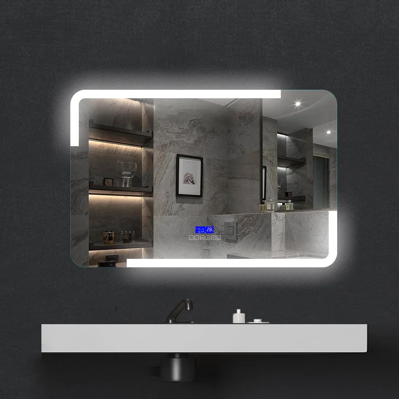 40 * 60 cm Badezimmerspiegel LED Kosmetikspiegel Hotel Badezimmerspiegel Metall Antibeschlagspiegel Wandmontierter intelligenter Kosmetikspiegel