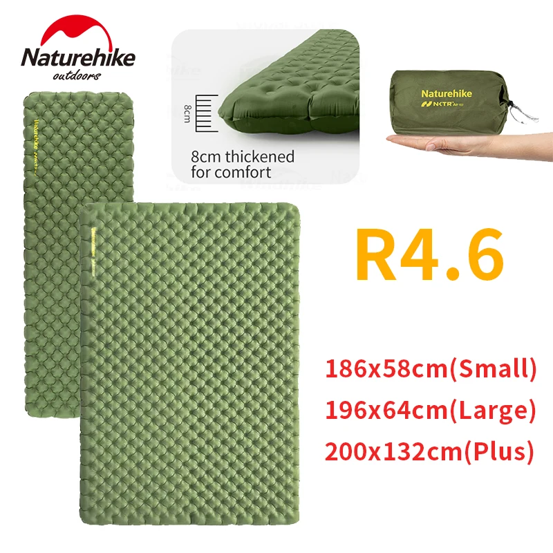 Naturehike R4.6 Tragbare aufblasbare Matratze, leicht, für Outdoor-Reisen, Wandern, Camping, 8 cm dick, Schlafmatte Image