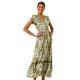 Roman Womens Patchwork Lace Trim Maxi Dress - Khaki - Size 14 UK | Roman Sale | Discount Designer Brands