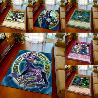 Yu-Gi Oh SR Blue Eyes White Dragon Anime-Karten-Teppich für Wohnzimmer, Schlafzimmer, Dekor, rutschfester Teppich, Freizeit, Balkon, Bodenmatte Image