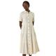 Roman Womens Embroidery Detail Tiered Midi Dress - Natural - Size 14 UK | Roman Sale | Discount Designer Brands