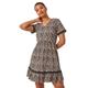 Roman Womens Animal Print Embroidered Stretch Short Dress - Natural - Size 14 UK | Roman Sale | Discount Designer Brands