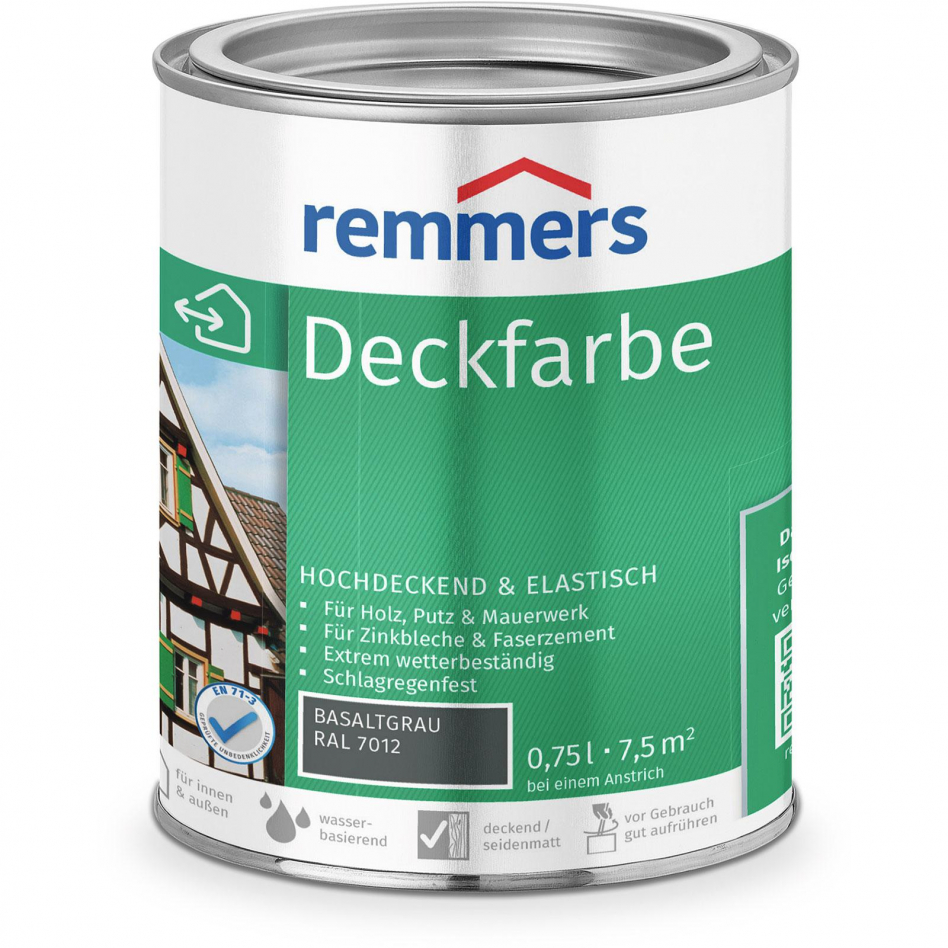 Remmers Deckfarbe basaltgrau RAL 7012, 0,75 l Image