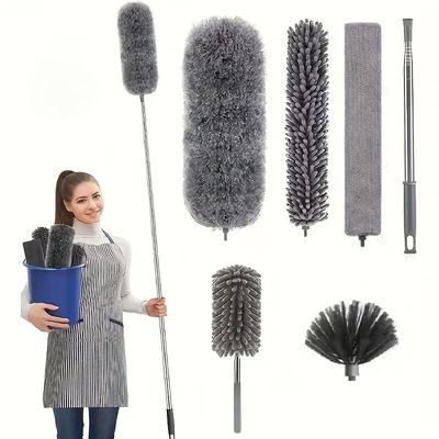 Stück Teleskop-Staubwedel 250 cm, waschbare Mikrofaser-Staubwedel, verschiedene Reinigungsköpfe, Image