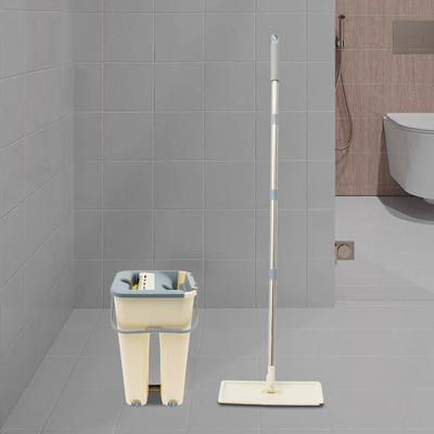 TEMU Flat Mop Set With 10 Microfibre Pads Mop System For Floor Cleaning Mop System Floor Mop Set Cleaning Bucket With Mop Set Wiper Set With Wring Function For Cleaning Image