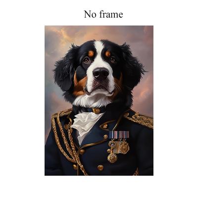 TEMU 1pc Custom Royal Pet , Personalized Vintage Art Deco Animal Print, Canvas Poster For Home Office, Living Room, Bedroom - Indoor/outdoor Wall Art, Unique Gift Idea Image