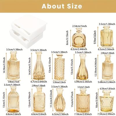 TEMU 12pcs, Glass Bud Vases, Small Flower Vases, Mini Vintage Vase, Bud Vase Bulk, Suitable For Wedding Decoration, Outdoor Vase Decoration, Office And Home Table Flower Decoration, Gift Image