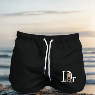 "TEMU Men's "dr" Graphic Print Beach Shorts - Lightweight, Quick-dry, Breathable Summer Shorts With Pockets, Outdoor Activities & Sports, Sports Shorts| Design|functional Shorts" Image