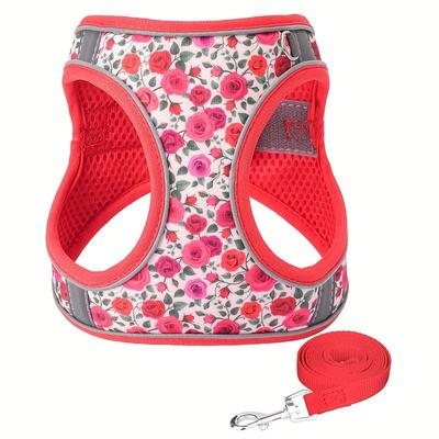 TEMU Polyester Fiber Rose Flower Chest Harness With Hand Wash Pet, Without Battery Image