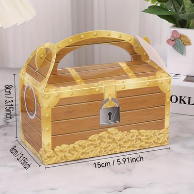 TEMU 8/16pcs Pirate , Pirate Map Party Favor Box, Suitable For Graduation, Birthday, Christening, First Communion Gifts With Handles, Pirate Party Favors Image