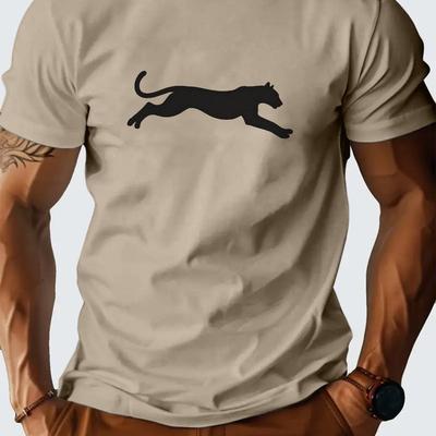 TEMU Animal Spring And Summer Men's Short-sleeved T-shirts Printed Tops Summer T-shirts Image