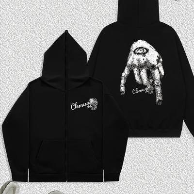 TEMU Men's Zip-up Hoodie With A High Image