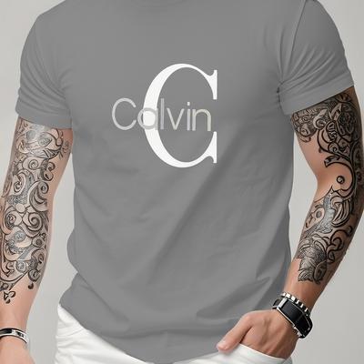 "TEMU Men's Navy Blue Graphic T-shirt - Casual, Breathable Polyester, Crew Neck, Short Sleeve, Regular Fit, Summer Fashion Tee With "" Print, Leisure Clothing | Crew Neck Shirt | Comfortable Fi" Image
