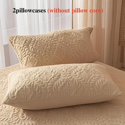 TEMU 2pcs Solid Color Pillowcase - Soft, Breathable, Machine Washable, Pillowcase | Flower Pillowcase | Letter Closed, Suitable For Bed, Sofa Or Home Decoration, Polyester Pillowcase Image