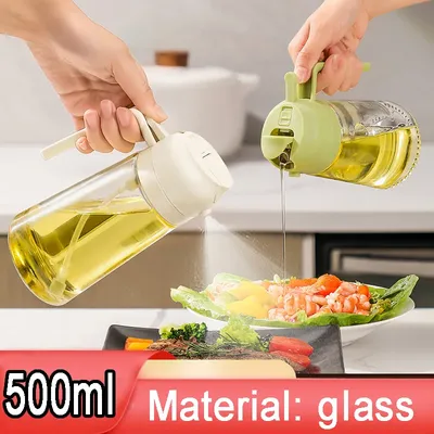 Glass Oil Spray Bottle Kitchen Oil Spray for Cooking Anti-leakage Olive Oil Storage Bottle for BBQ