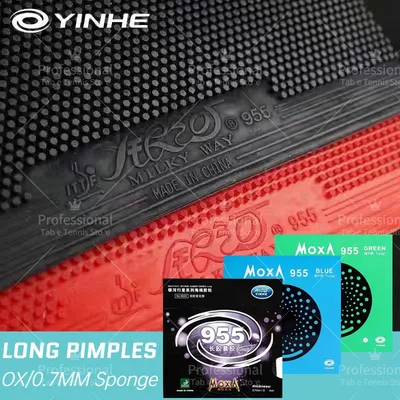 YINHE 955 Long Pimples Table Tennis Rubber Anti-spin Ping Pong Rubber Sheet 955 OX/0.7mm Sponge Professional Long Pimples Rubber